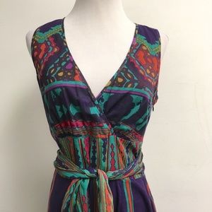 Label Ritu Kumar Anthropologie boho ethnic sleeveless cotton print dress 3 M L